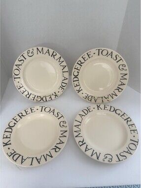 Emma Bridgewater Black Toast & Marmalade Side Plates – Set of 4 (8.5”)